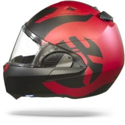 Shark Evo ES Kedje Mat Rood Zwart Rood RKR Systeemhelm -Shark Helm Korting Shark evo es kedje mat black red rkr.11