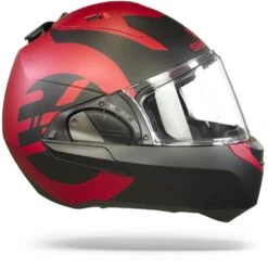 Shark Evo ES Kedje Mat Rood Zwart Rood RKR Systeemhelm -Shark Helm Korting Shark evo es kedje mat black red rkr.29