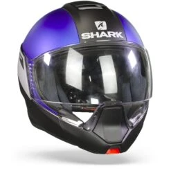 Shark Evojet Karonn Mat Zwart Zilver Blauw KSB Systeemhelm -Shark Helm Korting Shark evojet karonn mat black silver blue.35