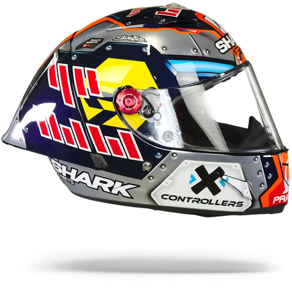 Shark Race-R Pro GP Martinator Signature Blauw Chrom Oranje BUO Integraalhelm 4 Shark Race-R Pro GP Martinator Signature Blauw Chrom Oranje BUO Integraalhelm - Afbeelding 4