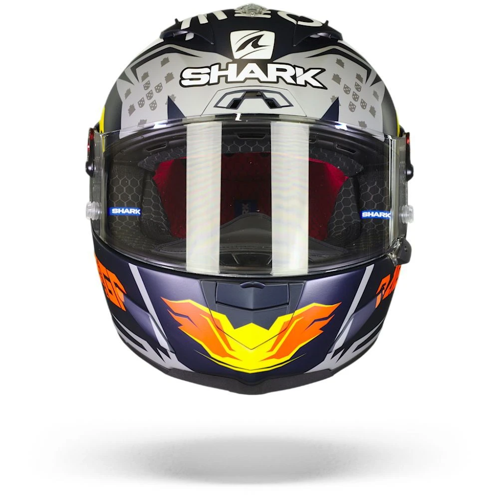 Shark Race-R Pro GP Oliveira Signature Mat Blauw Zilver Wit BSW Integraalhelm 5 Shark Race-R Pro GP Oliveira Signature Mat Blauw Zilver Wit BSW Integraalhelm - Afbeelding 5