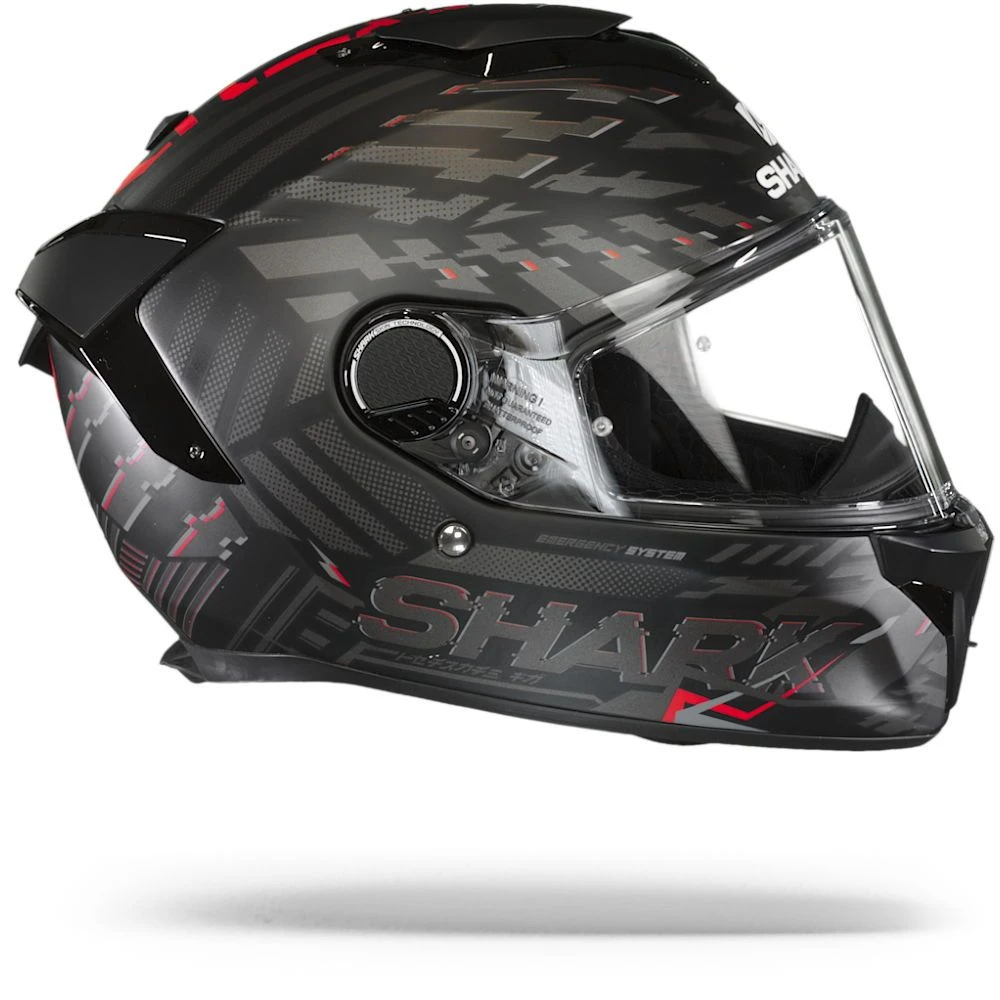 Shark Spartan GT Bcl. Micr. E-Brake Mat Mat Zwart Rood Antraciet KRA Integraalhelm 4 Shark Spartan GT Bcl. Micr. E-Brake Mat Mat Zwart Rood Antraciet KRA Integraalhelm - Afbeelding 4