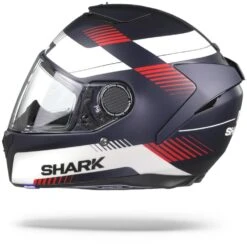 Shark Spartan 1.2 Strad Mat Blauw Wit Rood BWR 13 Shark Spartan 1.2 Strad Mat Blauw Wit Rood BWR -Shark Helm Korting SharkSpartanStradMatBWR.11