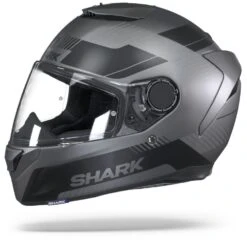 Shark Spartan 1.2 Strad Mat Zwart Antraciet Zilver Integraalhelm -Shark Helm Korting Shark spartan 1.2 strad man anthracite black silver.08