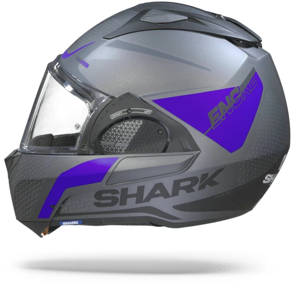 Shark Evo GT Encke Mat Antraciet Blauw Zwart Systeemhelm 6 Shark Evo GT Encke Mat Antraciet Blauw Zwart Systeemhelm - Afbeelding 6