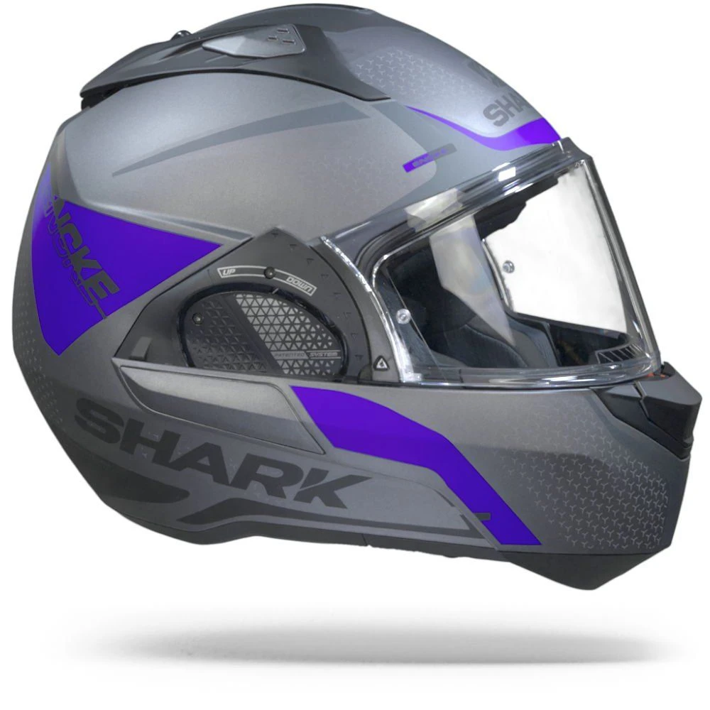 Shark Evo GT Encke Mat Antraciet Blauw Zwart Systeemhelm 3 Shark Evo GT Encke Mat Antraciet Blauw Zwart Systeemhelm - Afbeelding 3