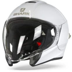 Shark Citycruiser Dual Blank Wit Zilver Glanzend W01 Jethelm -Shark Helm Korting shark citycruiser dual blank white silver glossy w01 frontpage