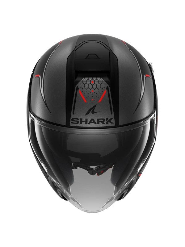 Shark Citycruiser Krestone Mat Zwart Antraciet Rood KAR Jethelm 2 Shark Citycruiser Krestone Mat Zwart Antraciet Rood KAR Jethelm - Afbeelding 2