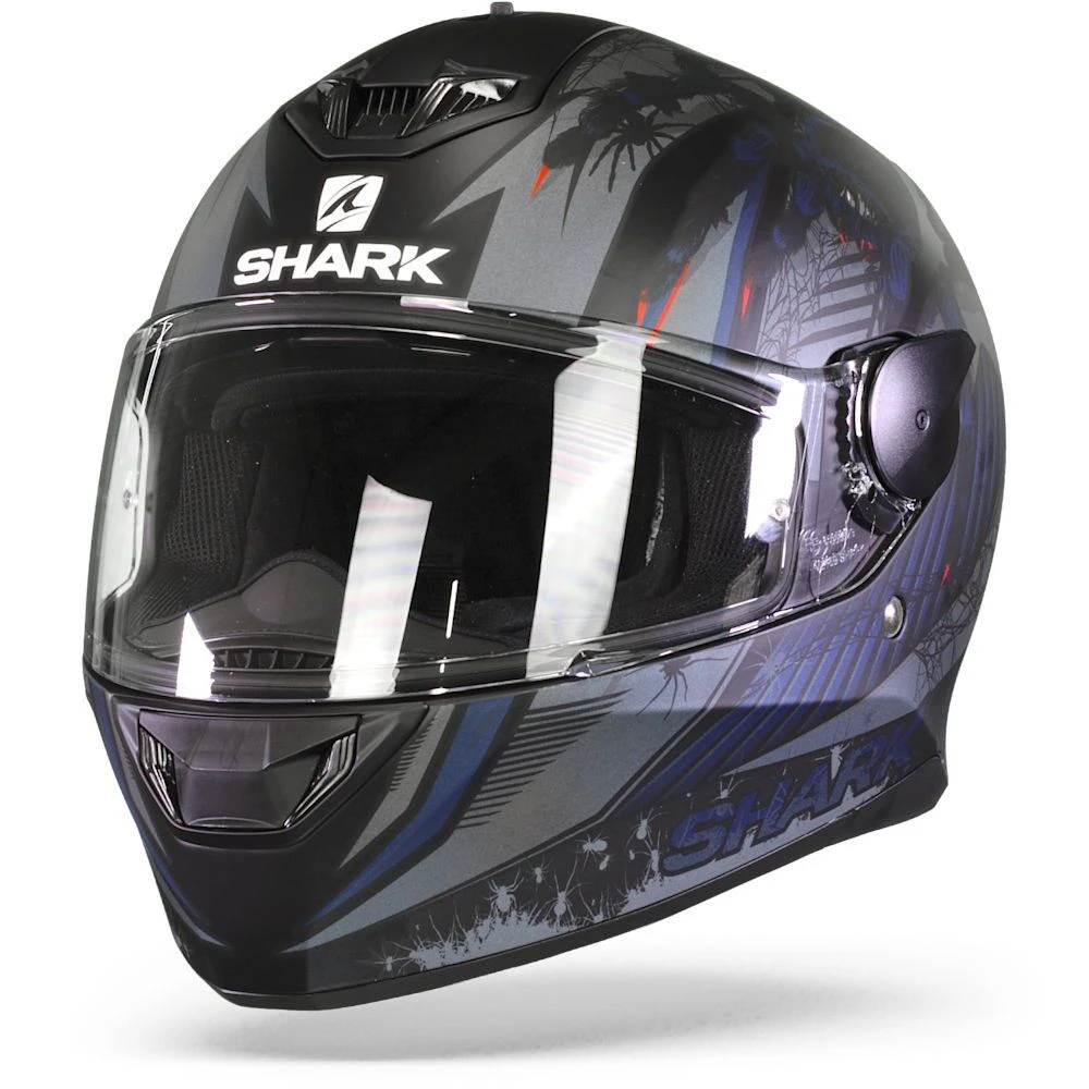 Shark D-Skwal 2 Atraxx Mat Zwart Antraciet Blauw KAB Integraalhelm 2 Shark D-Skwal 2 Atraxx Mat Zwart Antraciet Blauw KAB Integraalhelm - Afbeelding 2