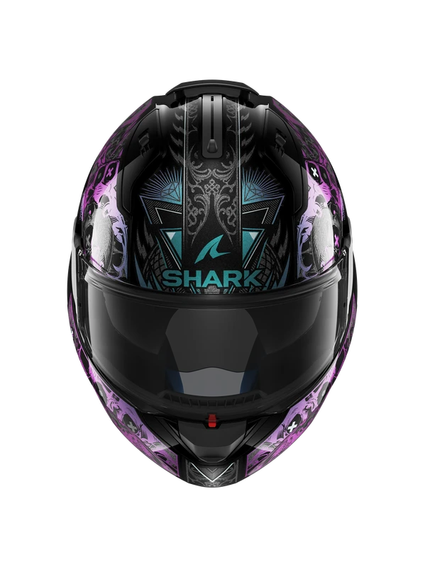 Shark Evo ES K-Rozen Zwart Violet Glitter KVX Systeemhelm 1 Shark Evo ES K-Rozen Zwart Violet Glitter KVX Systeemhelm