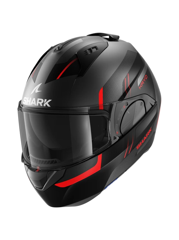 Shark Evo ES Kryd Mat Antraciet Zwart Rood AKR Systeemhelm 2 Shark Evo ES Kryd Mat Antraciet Zwart Rood AKR Systeemhelm - Afbeelding 2