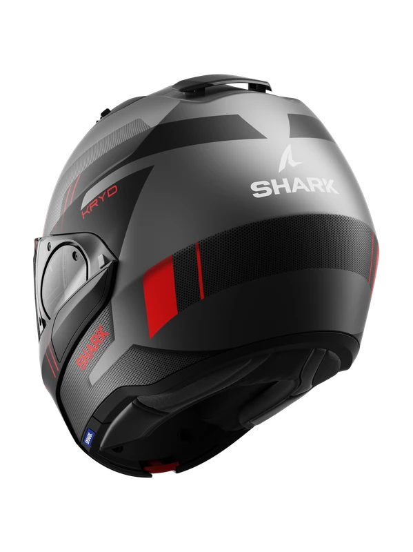 Shark Evo ES Kryd Mat Antraciet Zwart Rood AKR Systeemhelm 3 Shark Evo ES Kryd Mat Antraciet Zwart Rood AKR Systeemhelm - Afbeelding 3