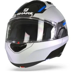 Shark Evo GT Sean Zwart Zilver Blauw KSB Systeemhelm -Shark Helm Korting shark evo gt sean black silver blue ksb frontpage