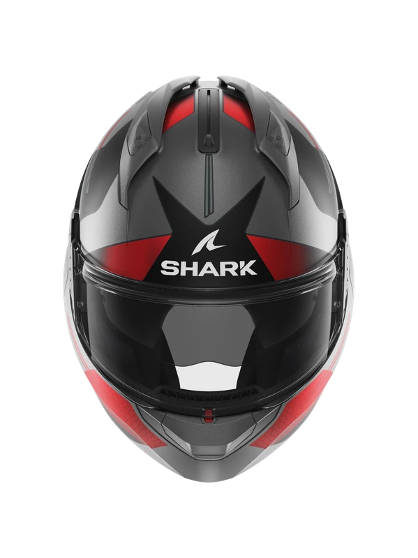 Shark Evo GT Tekline Mat Antraciet Chrom Rood AUR Systeemhelm 2 Shark Evo GT Tekline Mat Antraciet Chrom Rood AUR Systeemhelm - Afbeelding 2
