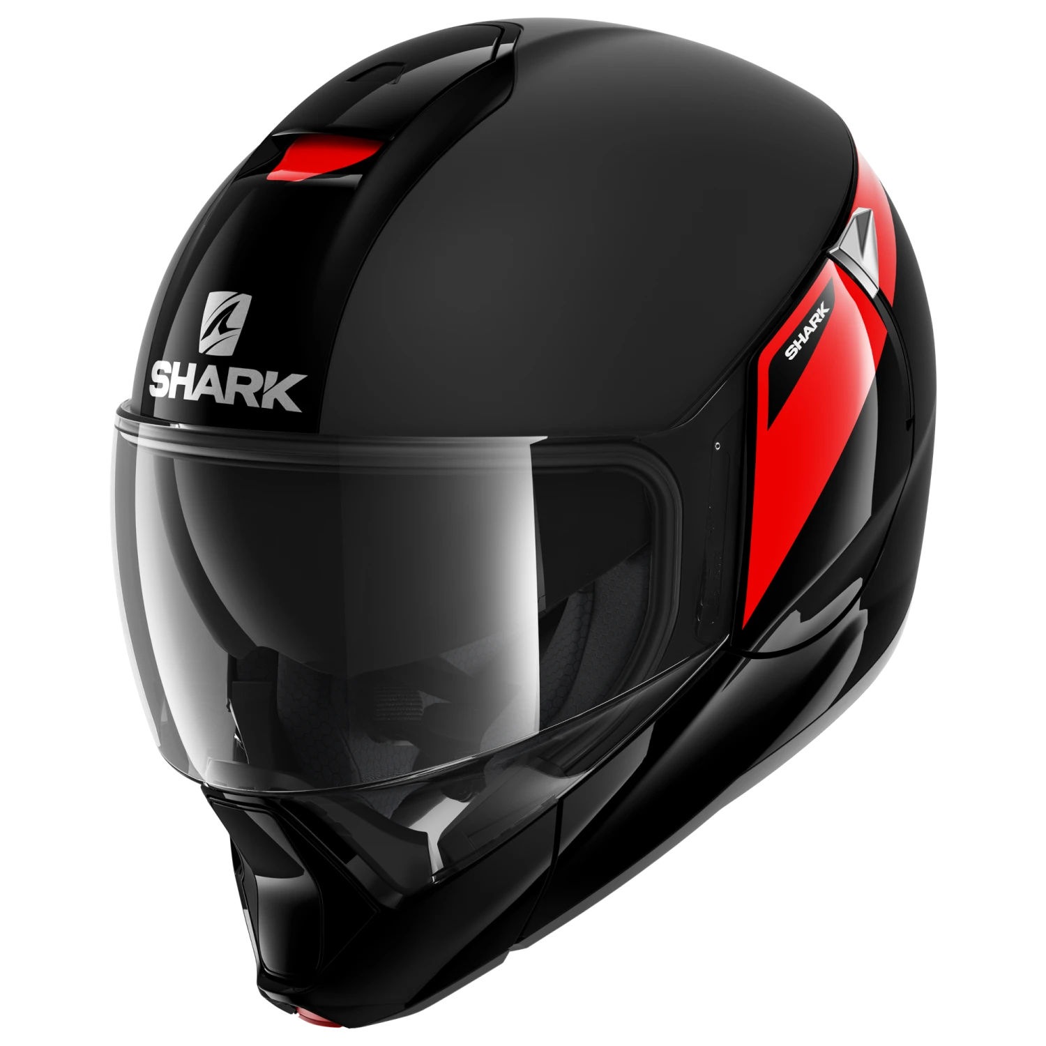 Shark Evojet Karonn Mat Zwart Rood Zwart KRK Systeemhelm 3 Shark Evojet Karonn Mat Zwart Rood Zwart KRK Systeemhelm - Afbeelding 3