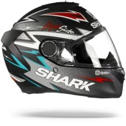 Shark Spartan 1.2 Adrian Parassol Mat Zwart Zilver Rood Integraalhelm -Shark Helm Korting shark spartan 1.2 adrian parassol mat black silver red.29