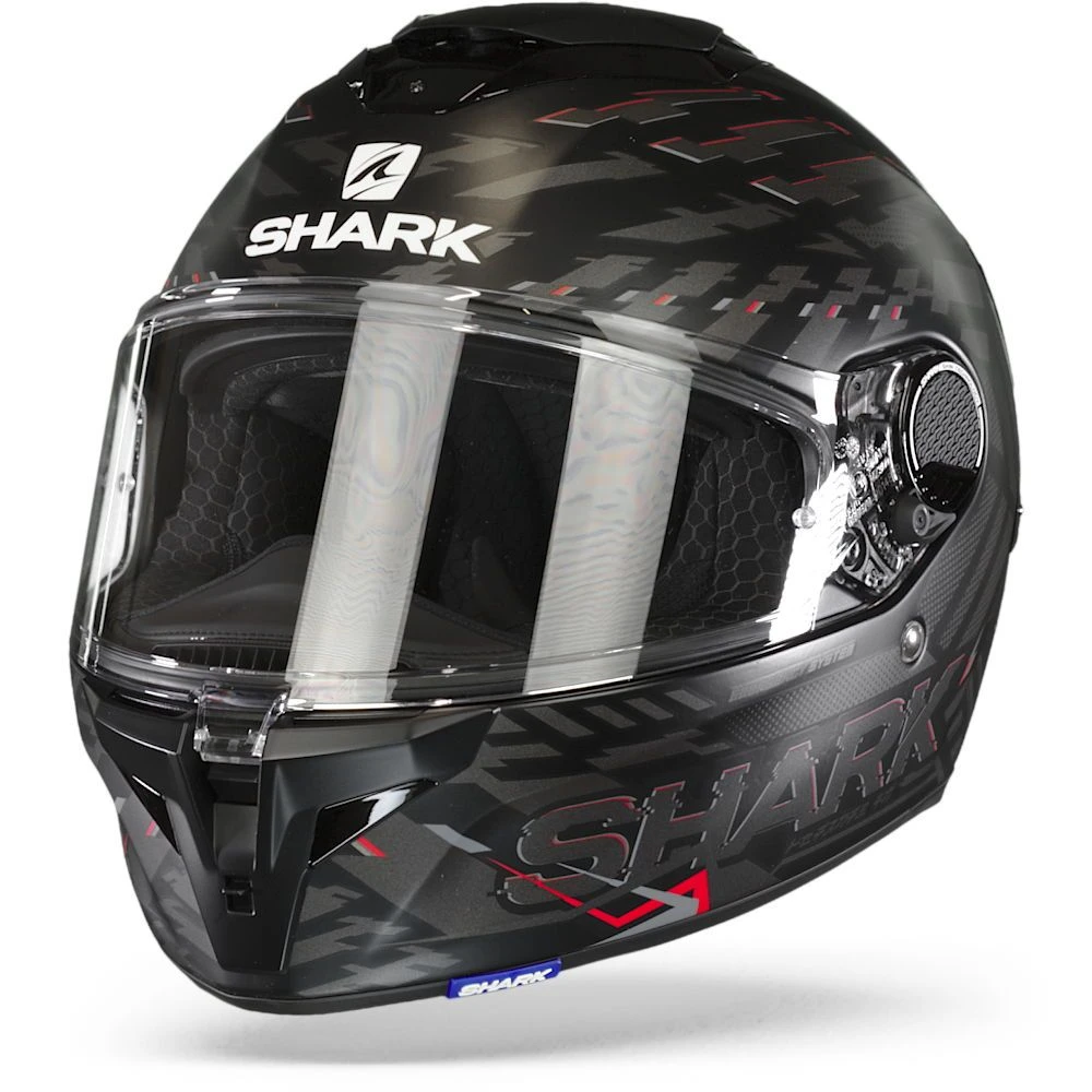 Shark Spartan GT Bcl. Micr. E-Brake Mat Mat Zwart Rood Antraciet KRA Integraalhelm 2 Shark Spartan GT Bcl. Micr. E-Brake Mat Mat Zwart Rood Antraciet KRA Integraalhelm - Afbeelding 2