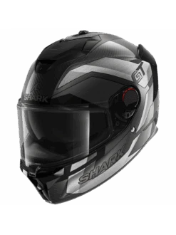 Shark Spartan GT Pro Ritmo Carbon Mat Carbon Zilver Chrom DSU Integraalhelm -Shark Helm Korting shark spartan gt pro ritmo carbon mat carbon silver chrom dsu 1 1