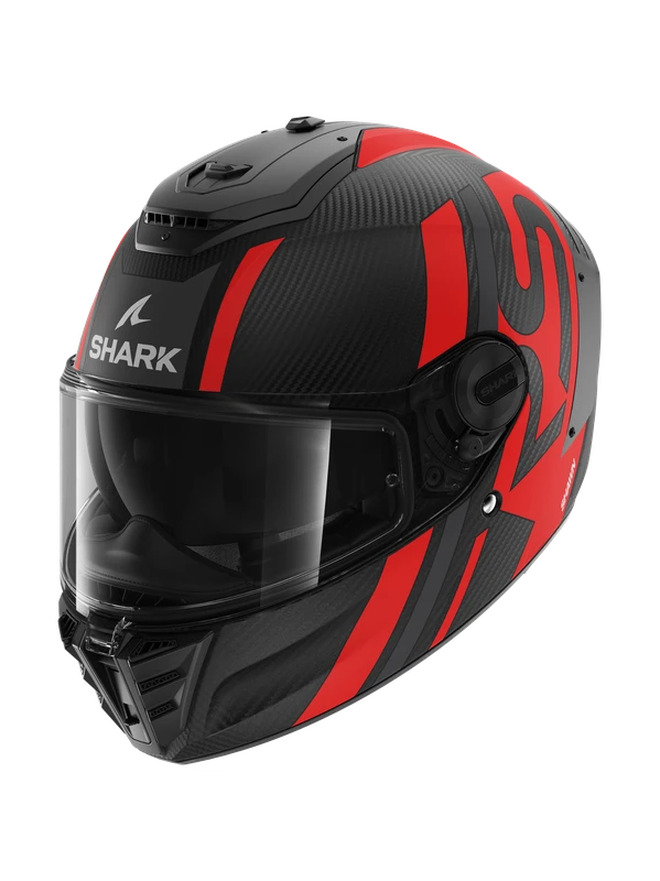 Shark Spartan RS Carbon Shawn Mat Carbon Antraciet Rood DAR Integraalhelm 1 Shark Spartan RS Carbon Shawn Mat Carbon Antraciet Rood DAR Integraalhelm