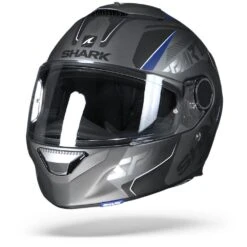 Shark Spartan 1.2 Karken ABK Mat Antraciet Blauw Zwart Integraalhelm -Shark Helm Korting shark spartan karken mat anthracite.04 1