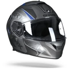 Shark Spartan 1.2 Karken ABK Mat Antraciet Blauw Zwart Integraalhelm -Shark Helm Korting shark spartan karken mat anthracite.33 1