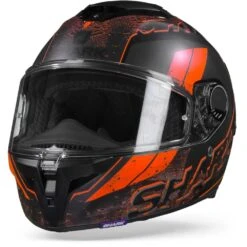 Shark Spartan GT Ryser Mat Zwart Antraciet Oranje Integraalhelm -Shark Helm Korting sharkspartangtrysermatkao frontpage