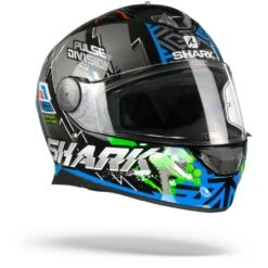 Shark Skwal 2 Noxxys Zwart Blauw Zilver KBS Integraalhelm -Shark Helm Korting skywall 2 2 noxxys kbg black blue green.33 1